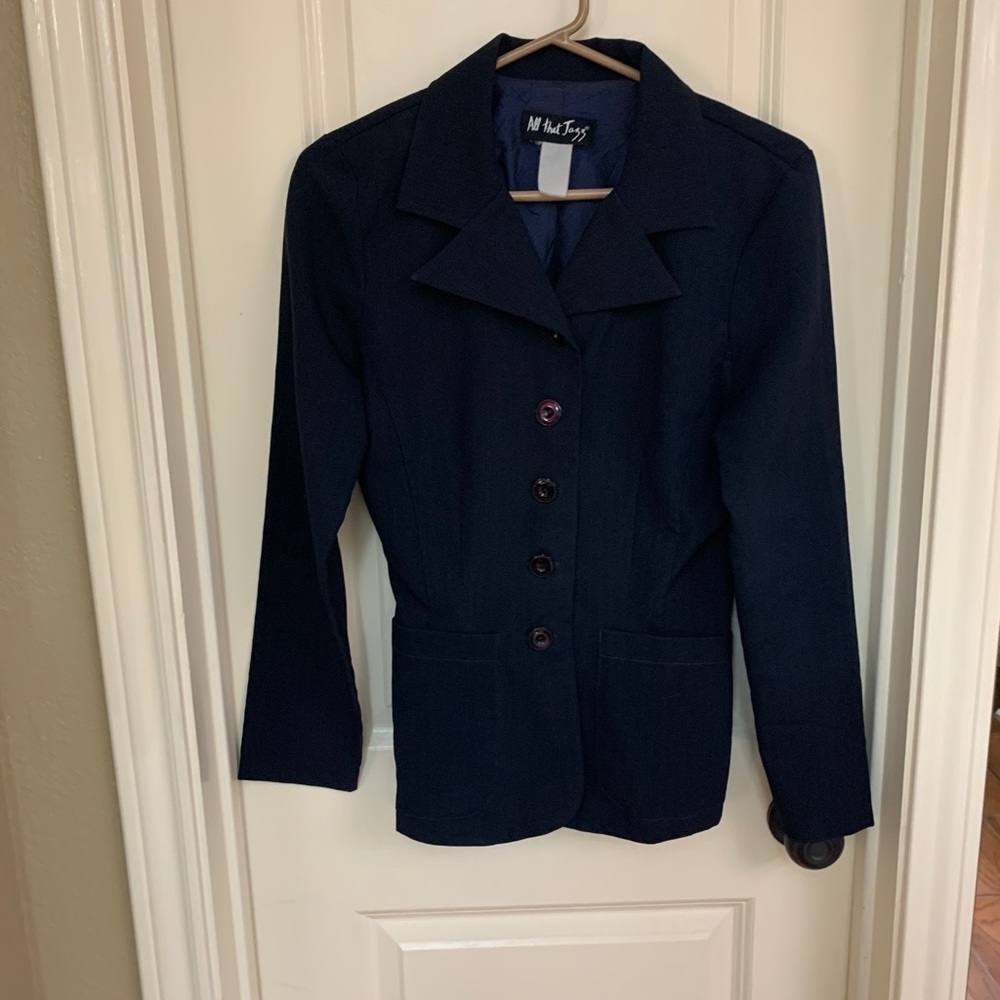 Navy Blazer With Subtle Pinstripe